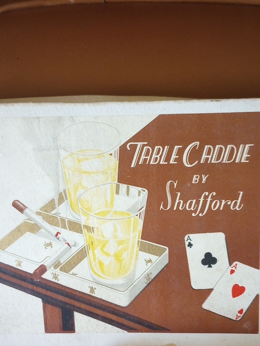 Shafford Fleur de Lis Table Caddie Ceramic Coaster & Ashtray Set w/ Original Box